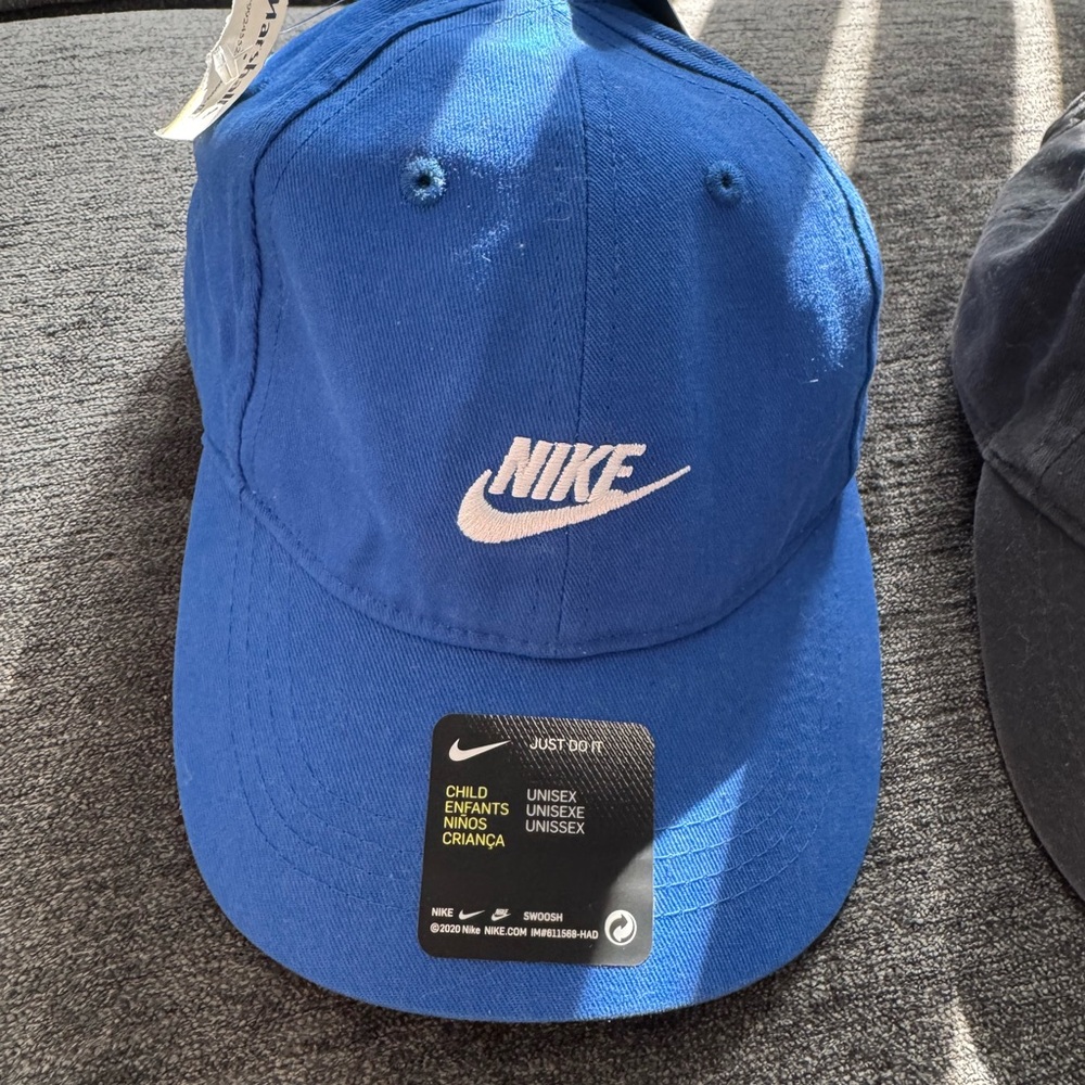 Nike Kids Caps in Blue and Dark Gray - Picture 2 of 4